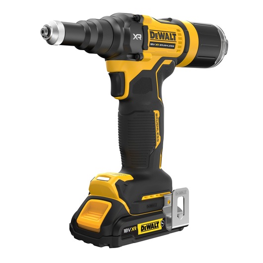 18V XR BRUSHLESS 4.8mm Rivet Tool 3/4 front view (with 5AH  G-Class battery)