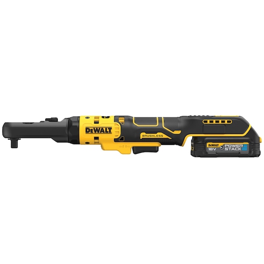 12V MAX XTREME(™) Sealed Head Ratchet side view with Powerstack battery