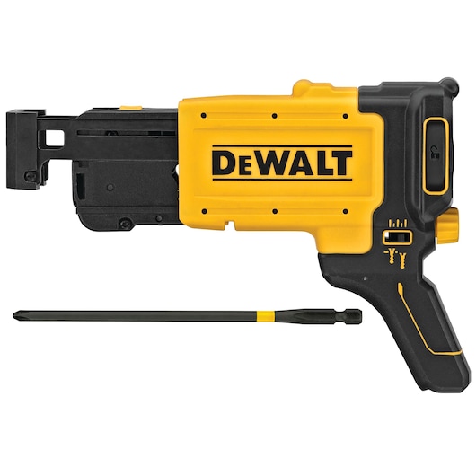 Collated drywall screw gun attachment featuring bit.