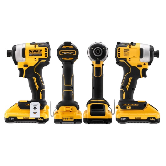 18V XR KOLBORSTFRI KOMPAKT SLAGSKRUVDRAGARE - 2 X 3,0 AH BATTERIER OCH LADDARE