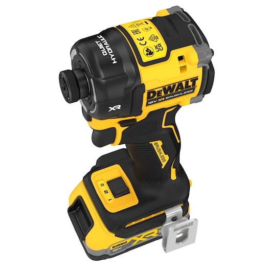 Over view of 18V XR Brushless Impact Driver with Powerstack battery