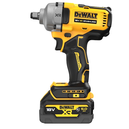 18V XR 1/2" Mutterdragare med låsring - 2x 5.0Ah AUTO batterier och laddare