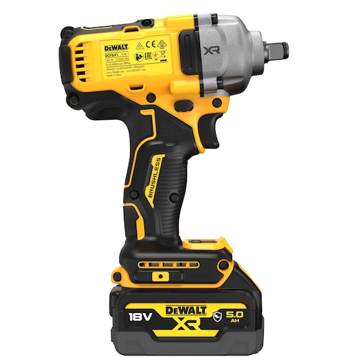 18V XR 1/2" Mutterdragare med låsring - 2x 5.0Ah AUTO batterier och laddare