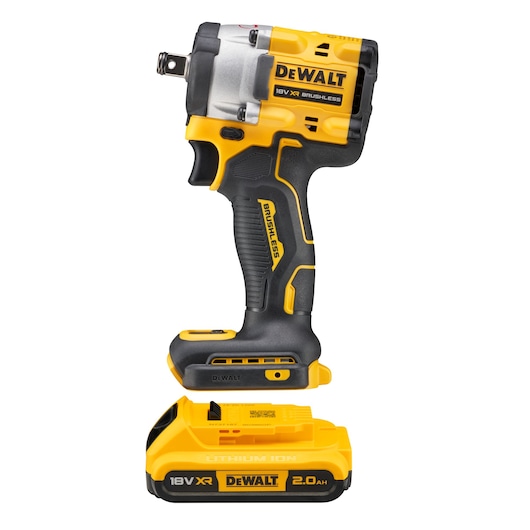 18V XR 1/2" Kompakt mutterdragare med låsring - 2x 2.0Ah batterier och laddare i TSTAK