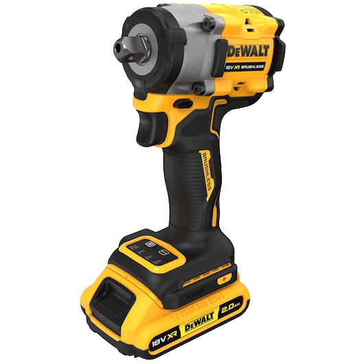 18V XR 1/2" Kompakt mutterdragare med låsring – 2x 2.0Ah batterier och laddare i TSTAK