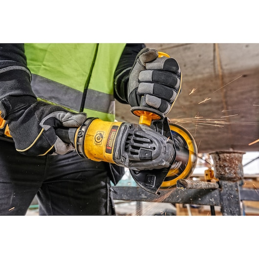 6 INCH CORDLESS GRINDER WITH KICKBACK BRAKE in action
