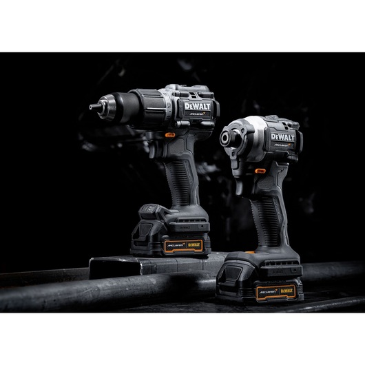 Limited Edition DEWALT/McLaren Drill Driver and Impact Driver in staged environment