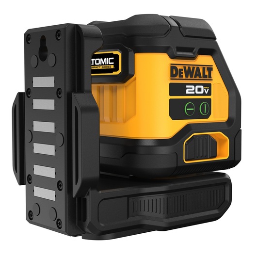 ATOMIC 20V MAX* Green Cross Line Laser three quarter angle on white