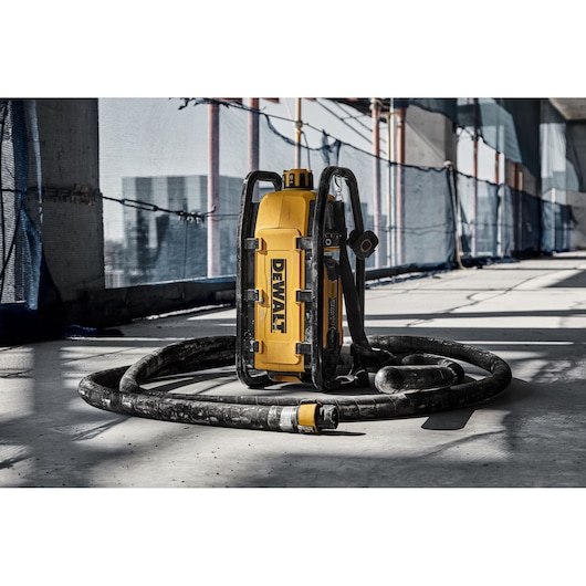 Powershift Powerpack Concrete Vibrator and hose on a construction site