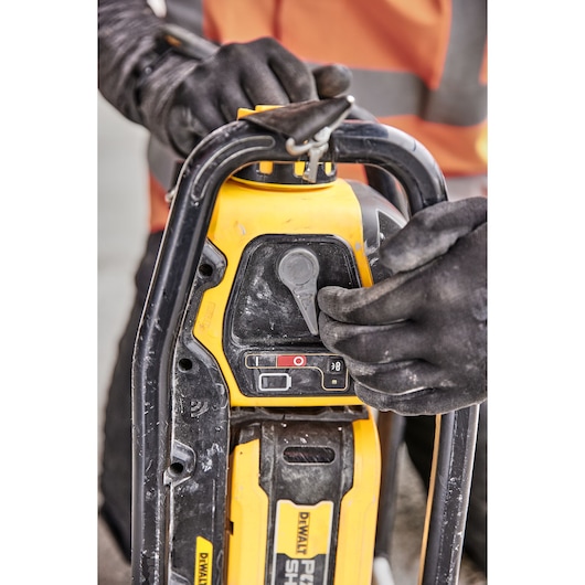Close view of switch on Powershift Powerpack Concrete Vibrator