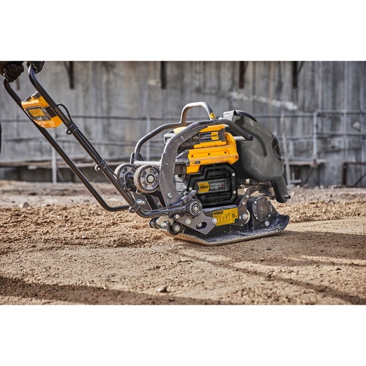Close view of Powershift Plate Compactor on a construction site