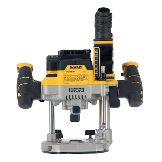 Back view of 18V XR Brushless 12mm Plunge Router
