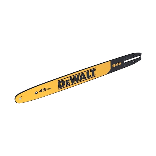 45cm replacement bar for 54V chainsaw, angled view