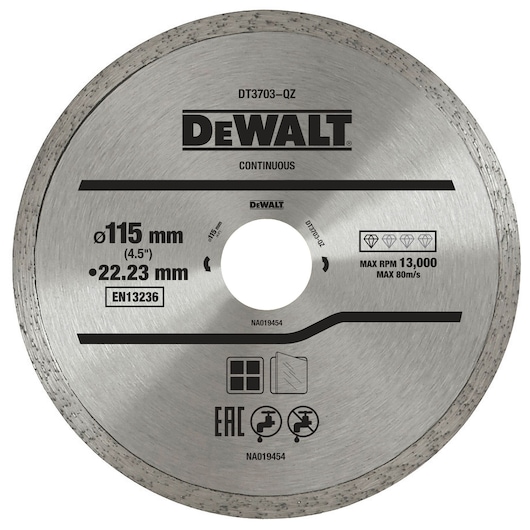 115x22.23mm Continuous Rim Diamond Wheel