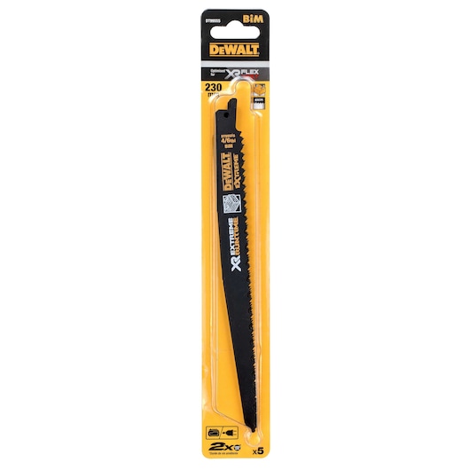 XR FlexVolt tigersågsblad för trä/spik 230mm, 4/6TPI, 5 Pack