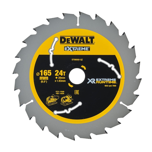 XR FlexVolt sågklinga 165mm x 20mm 24T