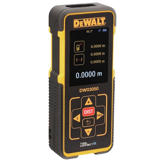Profile of DEWALT laser distance measurer.