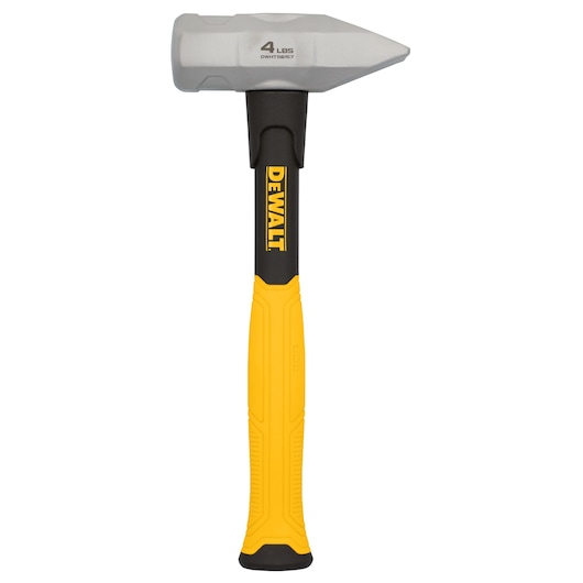 Profile view of DEWALT 4LB blacksmith hammer on white