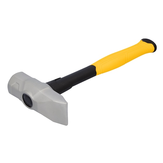 Rear profile view of DEWALT 4LB blacksmith hammer on white at a 3/4 view from the left