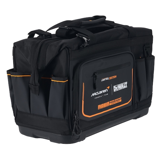 DEWALT/McLaren Tool Bag closed ¾ left side view