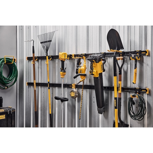 DEWALT Lawn/Garden Kits on a Metal Rail