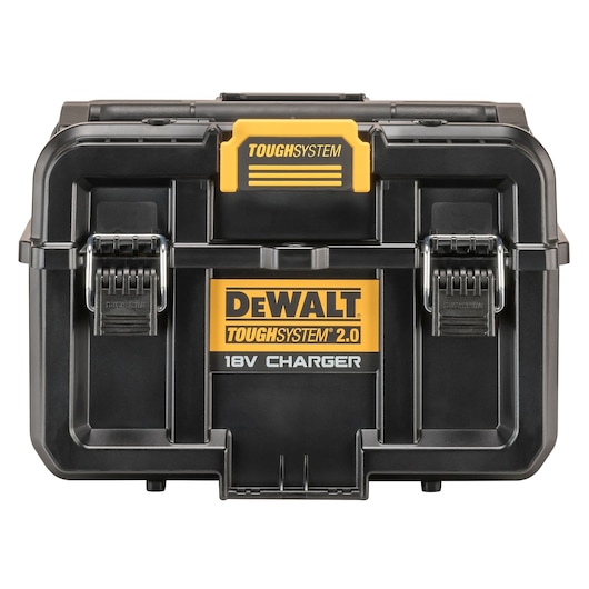Charger box front view with handle down