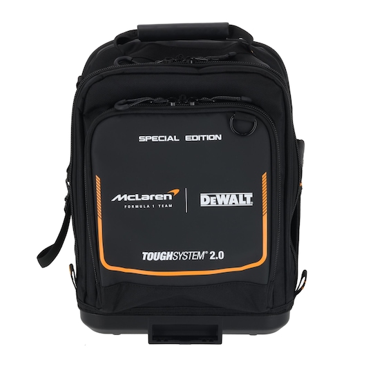 DEWALT ToughSystem 2.0 special edition backpack for tool storage and transport.