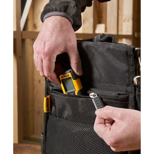 soft tool organizer and laser from 3/4 view